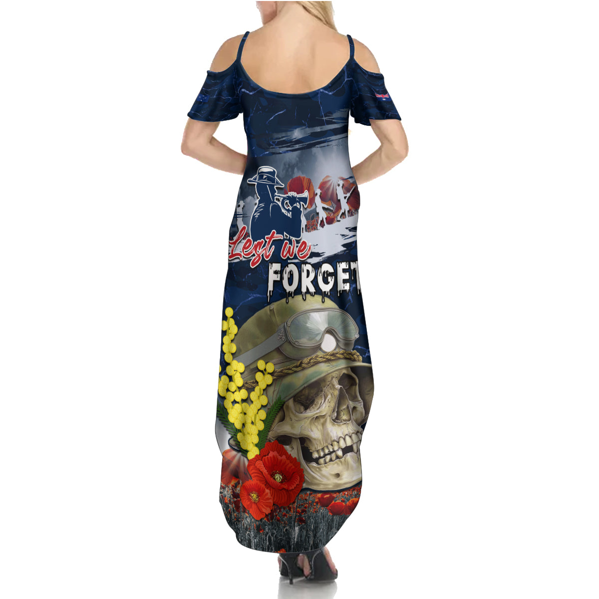 Australia ANZAC Day Summer Maxi Dress Freedom Ain't Free
