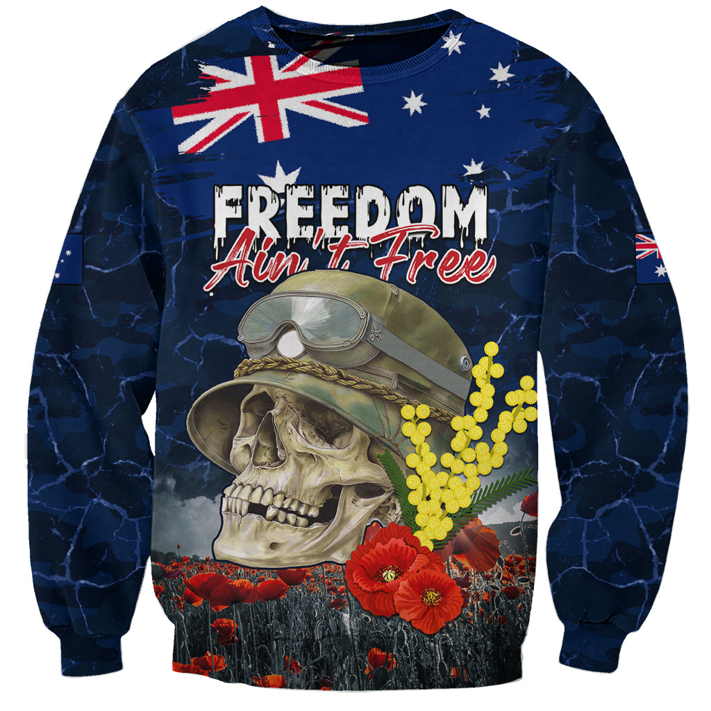 Australia ANZAC Day Sweatshirt Freedom Ain't Free LT05 - Vibe Hoodie Shop