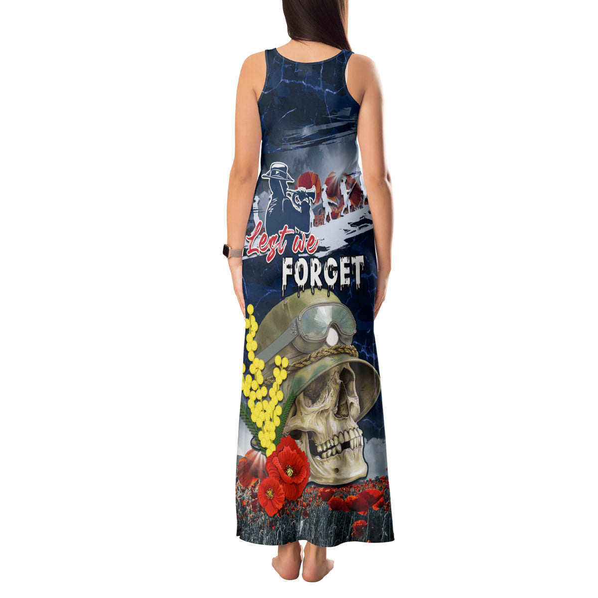 Australia ANZAC Day Tank Maxi Dress Freedom Ain't Free