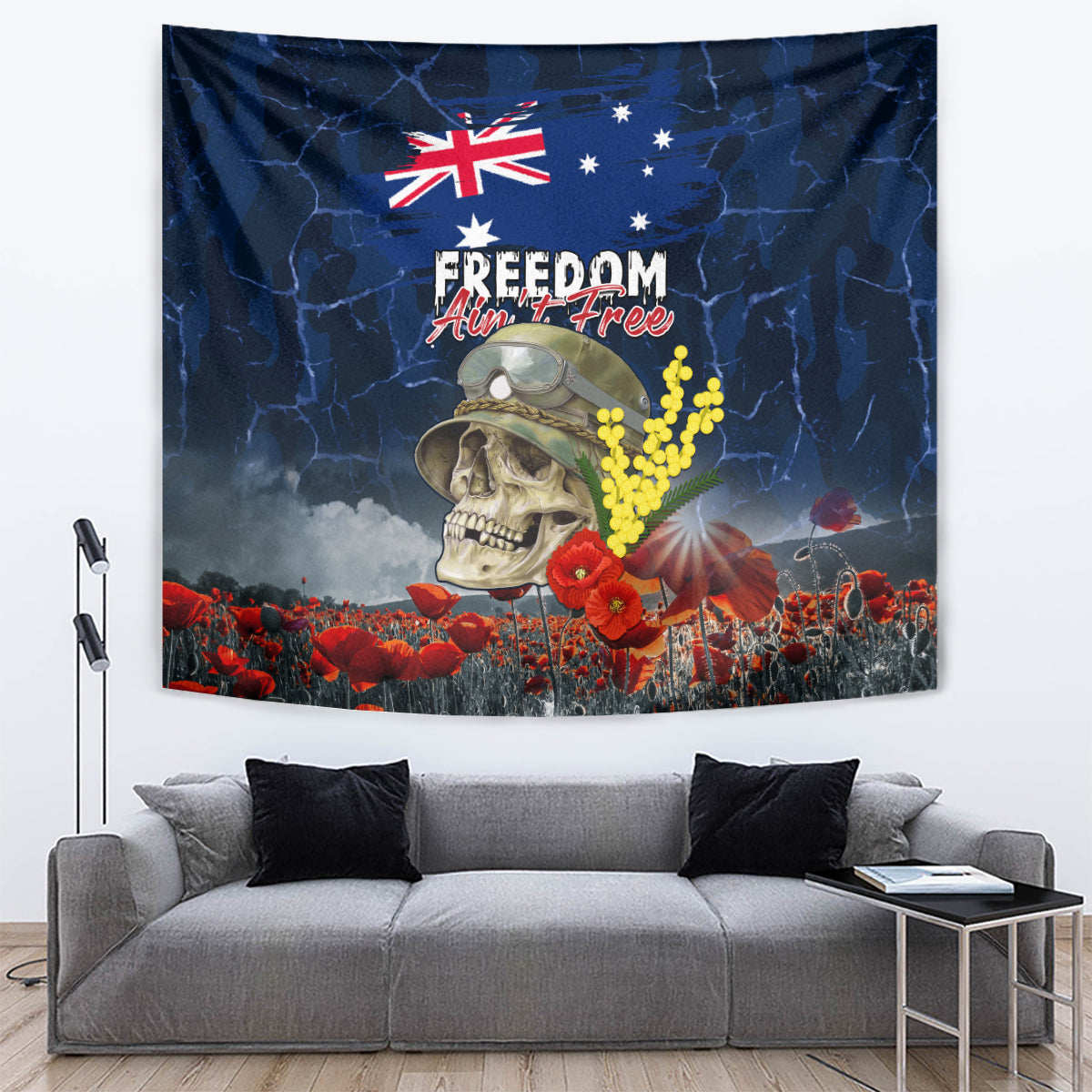 Australia ANZAC Day Tapestry Freedom Ain't Free LT05 - Vibe Hoodie Shop