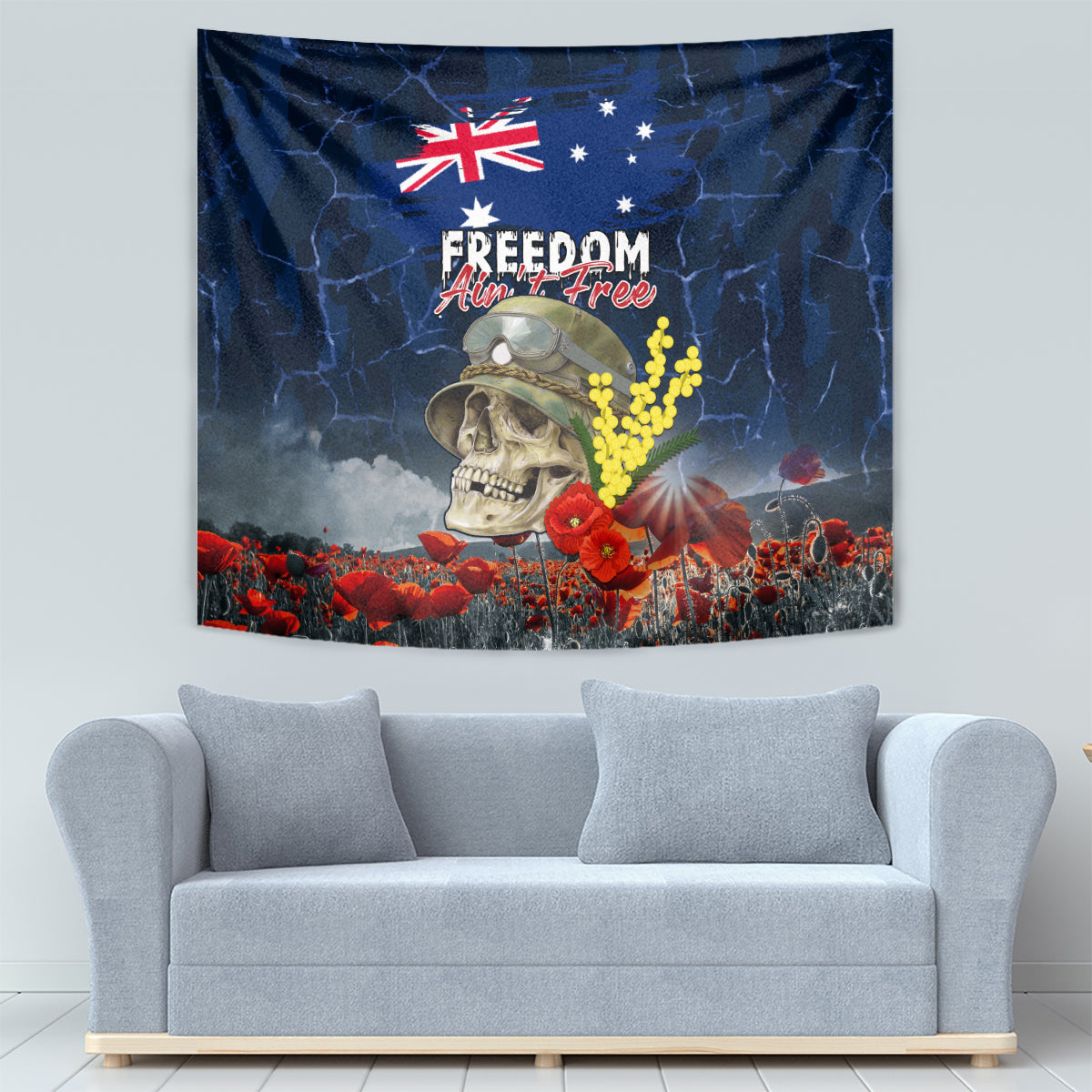 Australia ANZAC Day Tapestry Freedom Ain't Free LT05 - Vibe Hoodie Shop