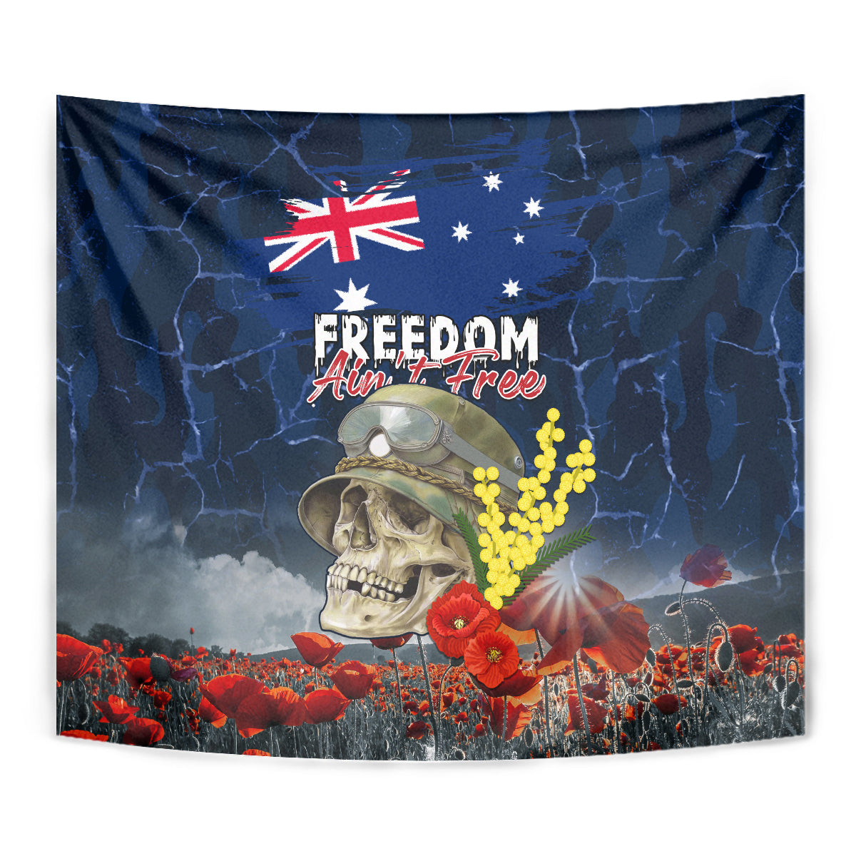 Australia ANZAC Day Tapestry Freedom Ain't Free LT05 - Vibe Hoodie Shop