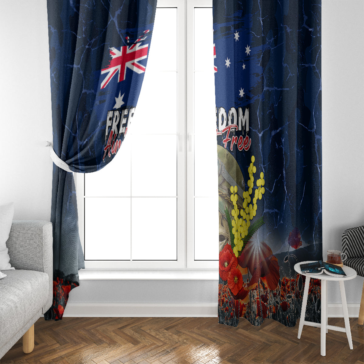 Australia ANZAC Day Window Curtain Freedom Ain't Free