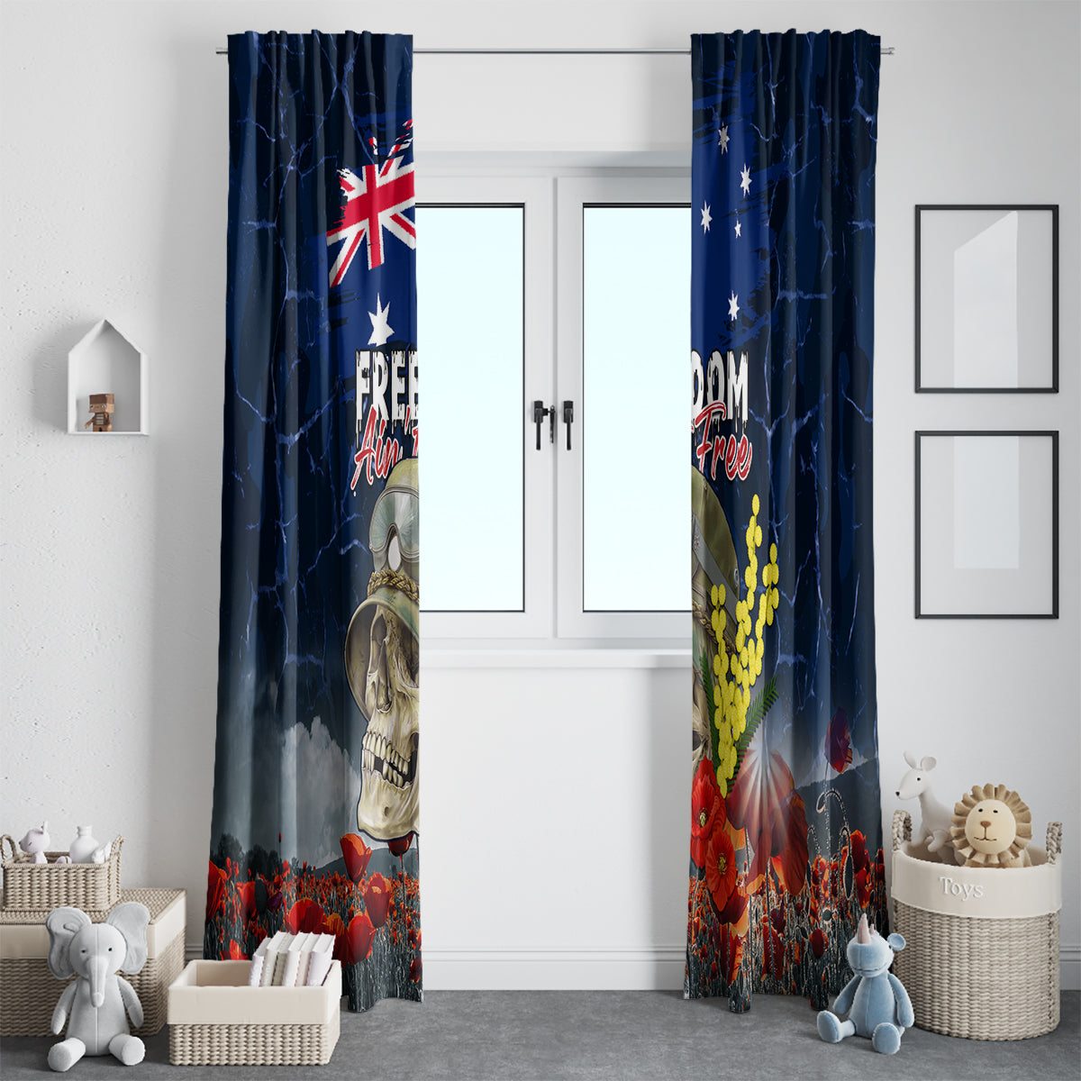 Australia ANZAC Day Window Curtain Freedom Ain't Free