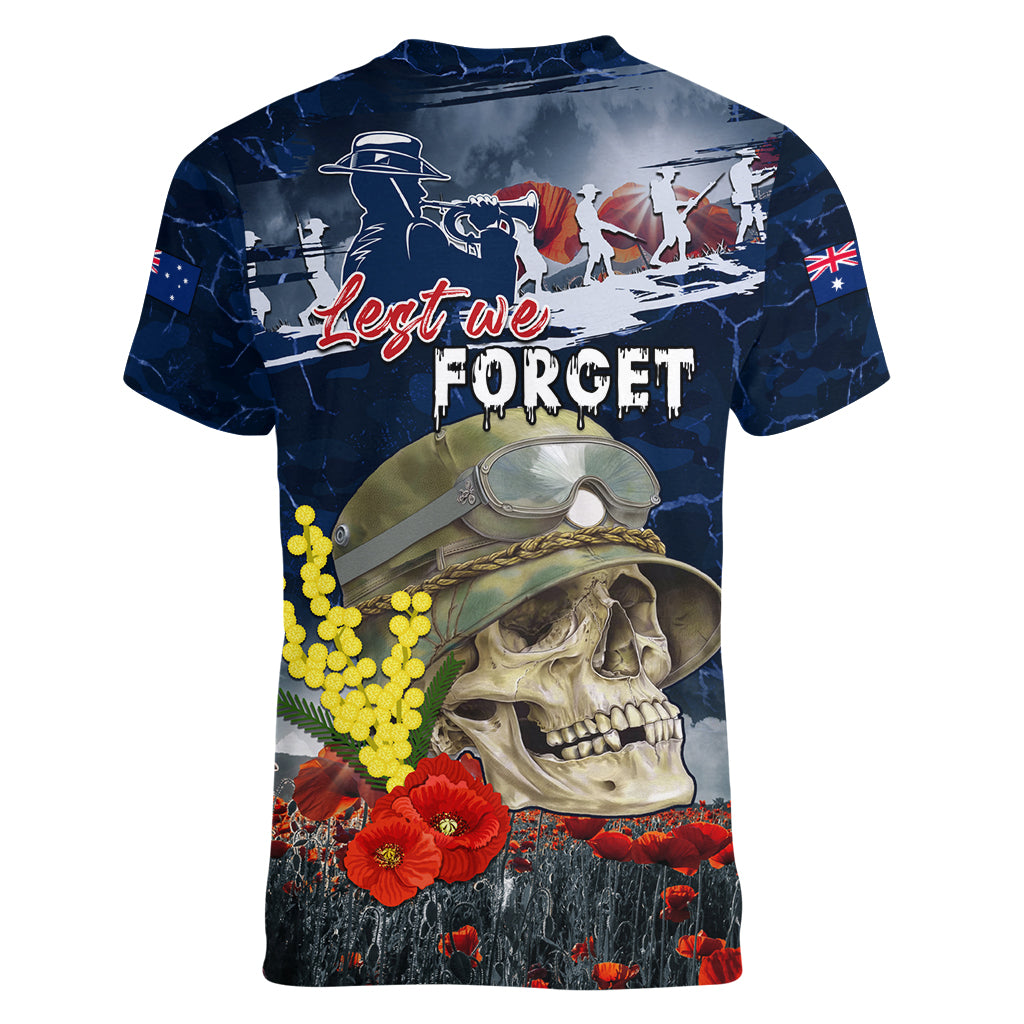 Australia ANZAC Day Women V Neck T Shirt Freedom Ain't Free LT05 - Vibe Hoodie Shop