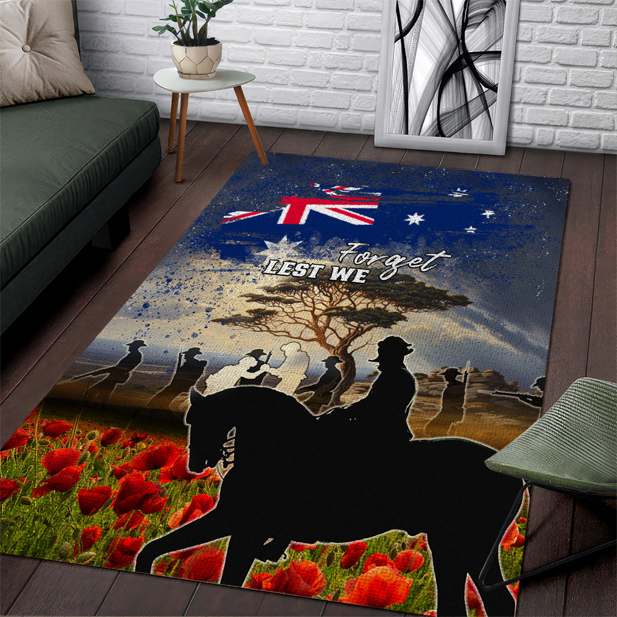 Australia ANZAC Day Area Rug The Lonesome Pine LT05 - Vibe Hoodie Shop