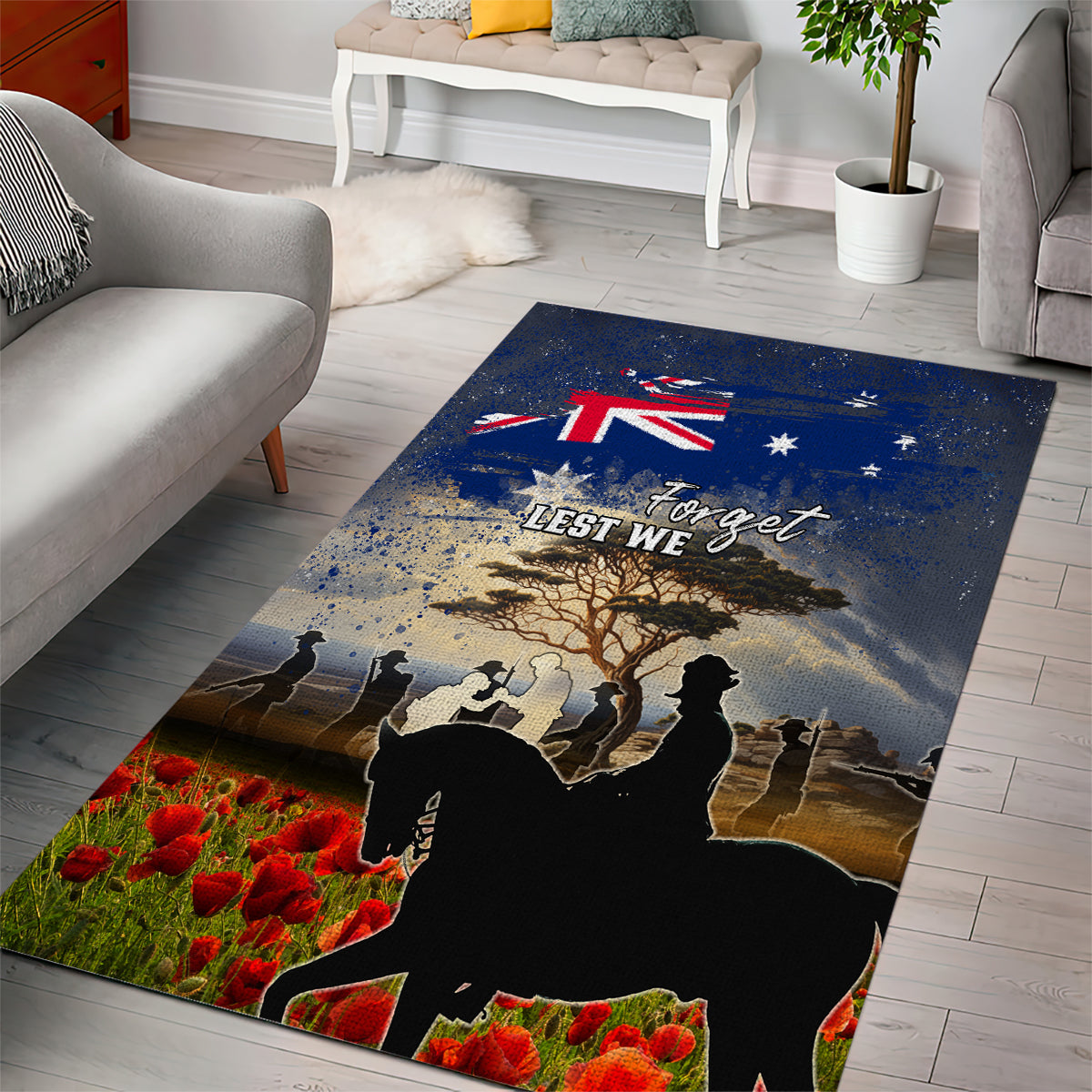 Australia ANZAC Day Area Rug The Lonesome Pine LT05 - Vibe Hoodie Shop