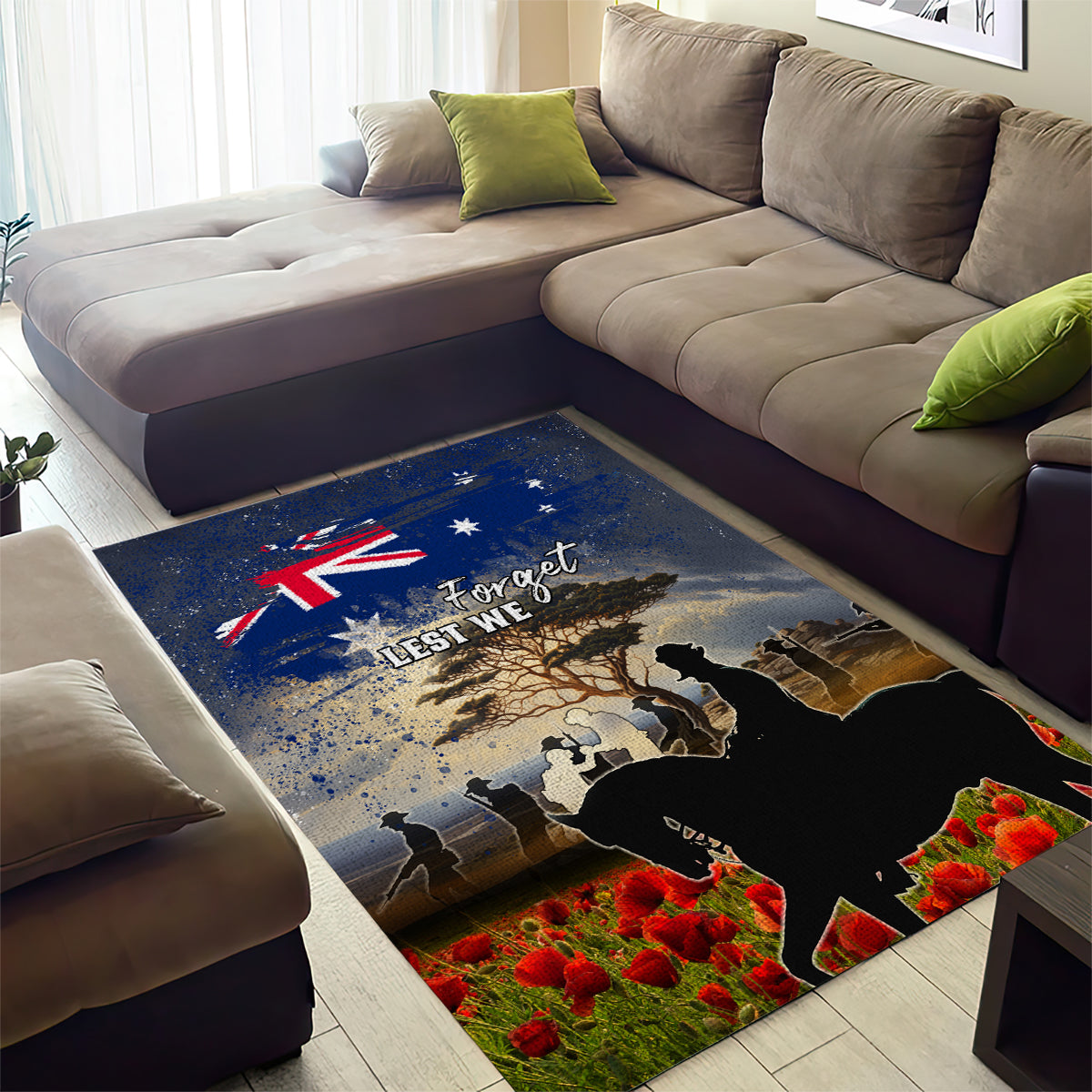 Australia ANZAC Day Area Rug The Lonesome Pine LT05 - Vibe Hoodie Shop