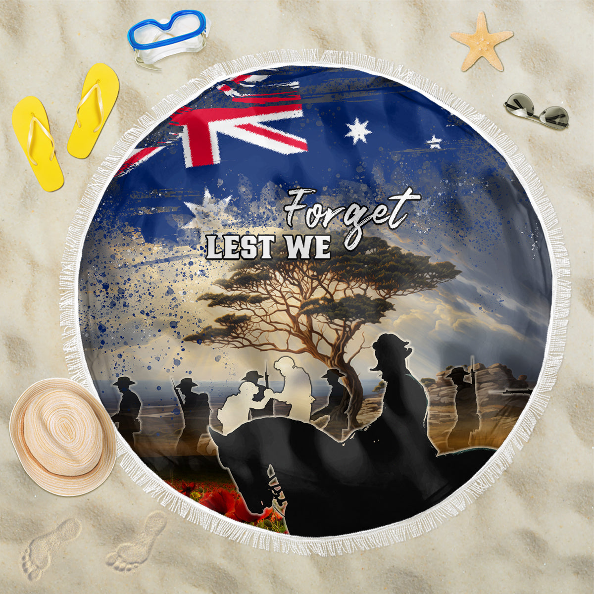 Australia ANZAC Day Beach Blanket The Lonesome Pine