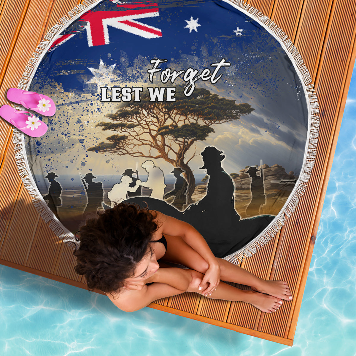 Australia ANZAC Day Beach Blanket The Lonesome Pine