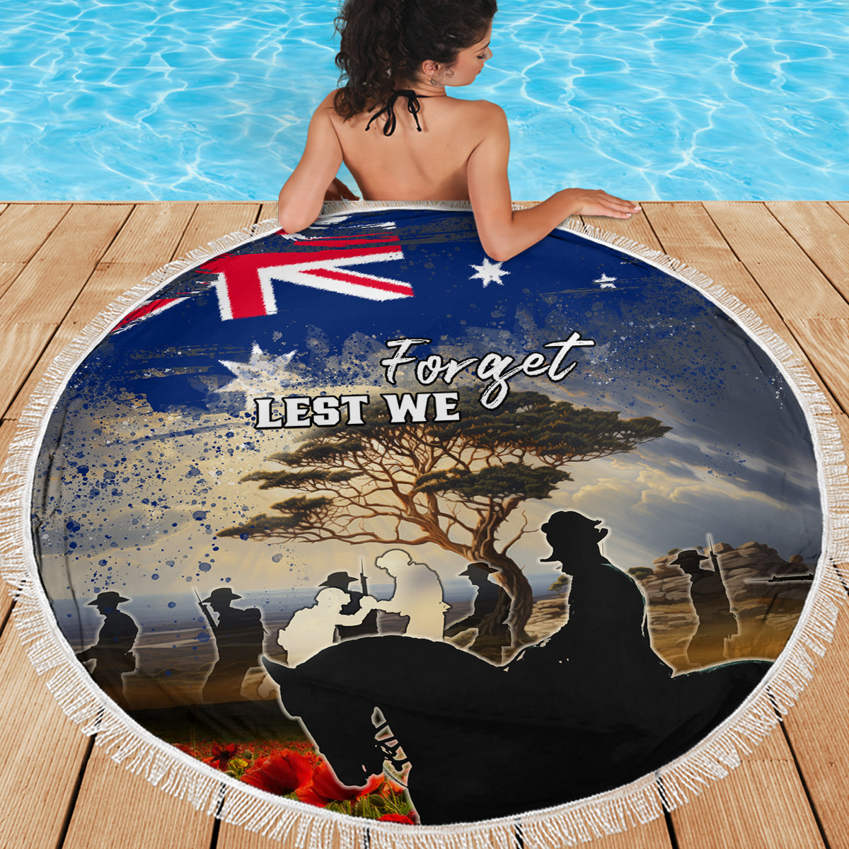 Australia ANZAC Day Beach Blanket The Lonesome Pine