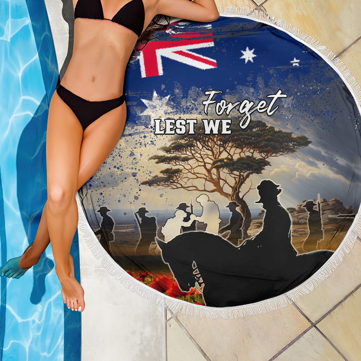 Australia ANZAC Day Beach Blanket The Lonesome Pine