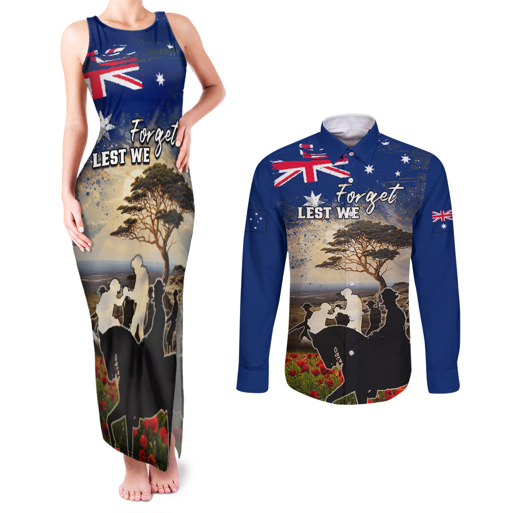 Australia ANZAC Day Couples Matching Tank Maxi Dress and Long Sleeve Button Shirt The Lonesome Pine