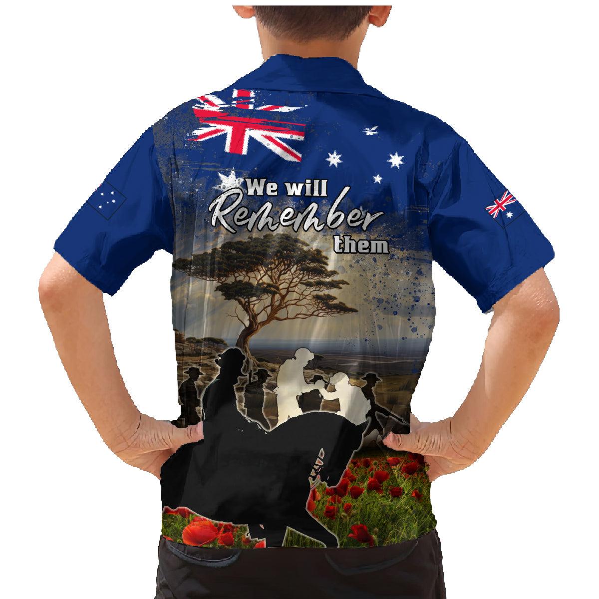 Australia ANZAC Day Family Matching Mermaid Dress and Hawaiian Shirt The Lonesome Pine