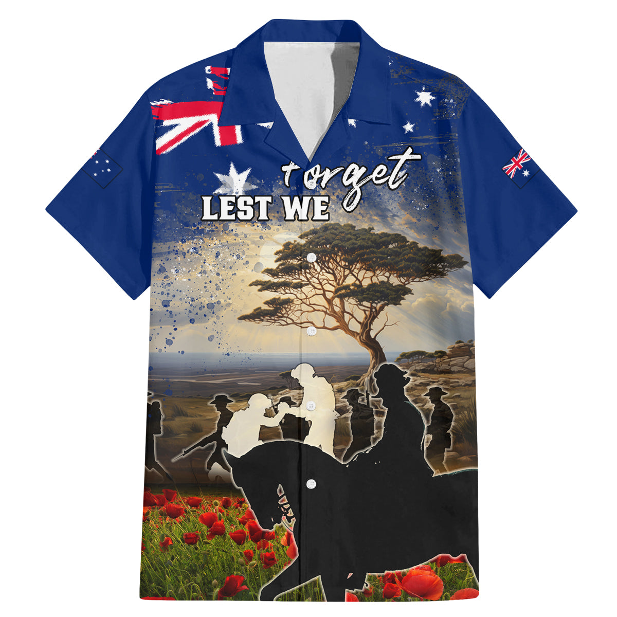 Australia ANZAC Day Family Matching Mermaid Dress and Hawaiian Shirt The Lonesome Pine