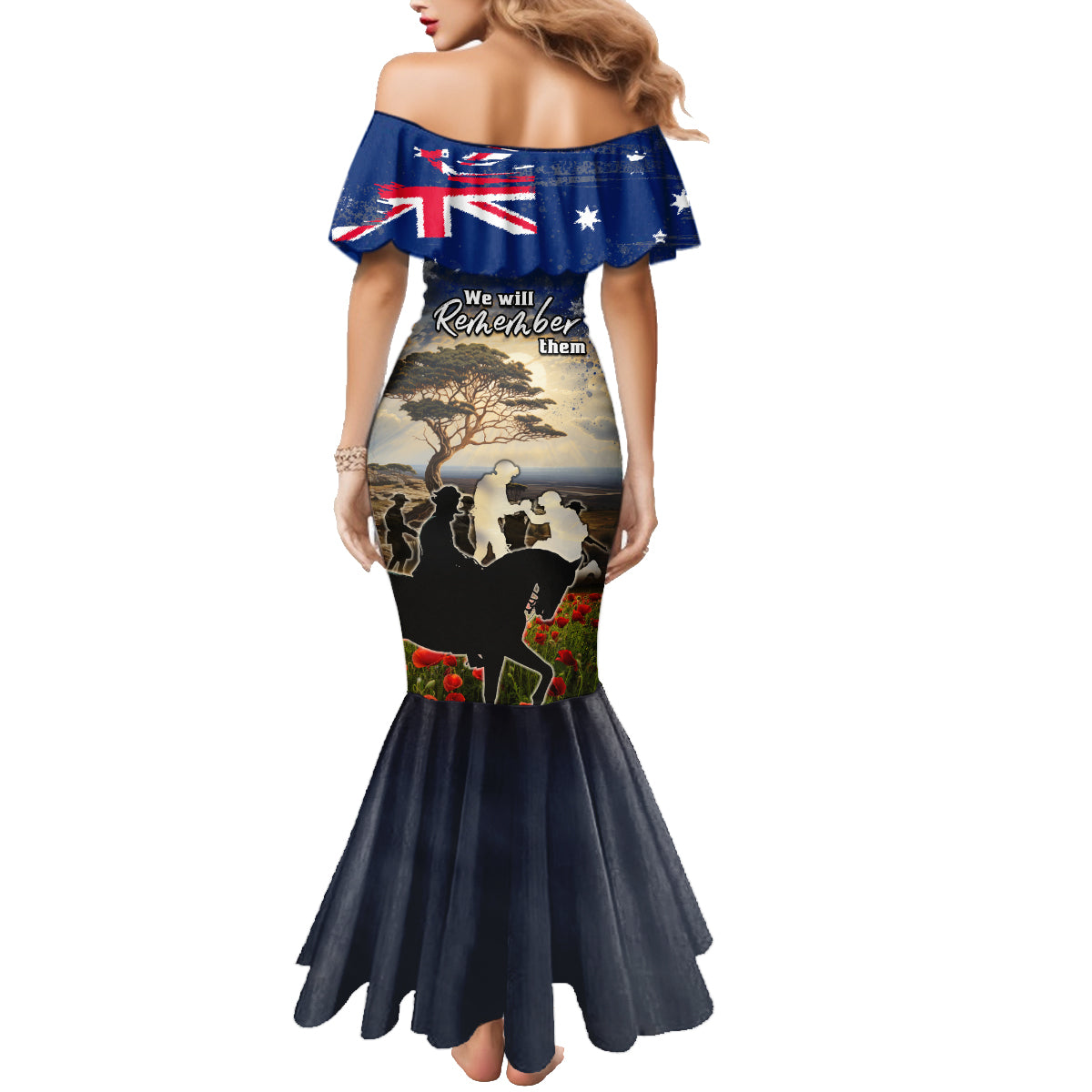 Australia ANZAC Day Family Matching Mermaid Dress and Hawaiian Shirt The Lonesome Pine