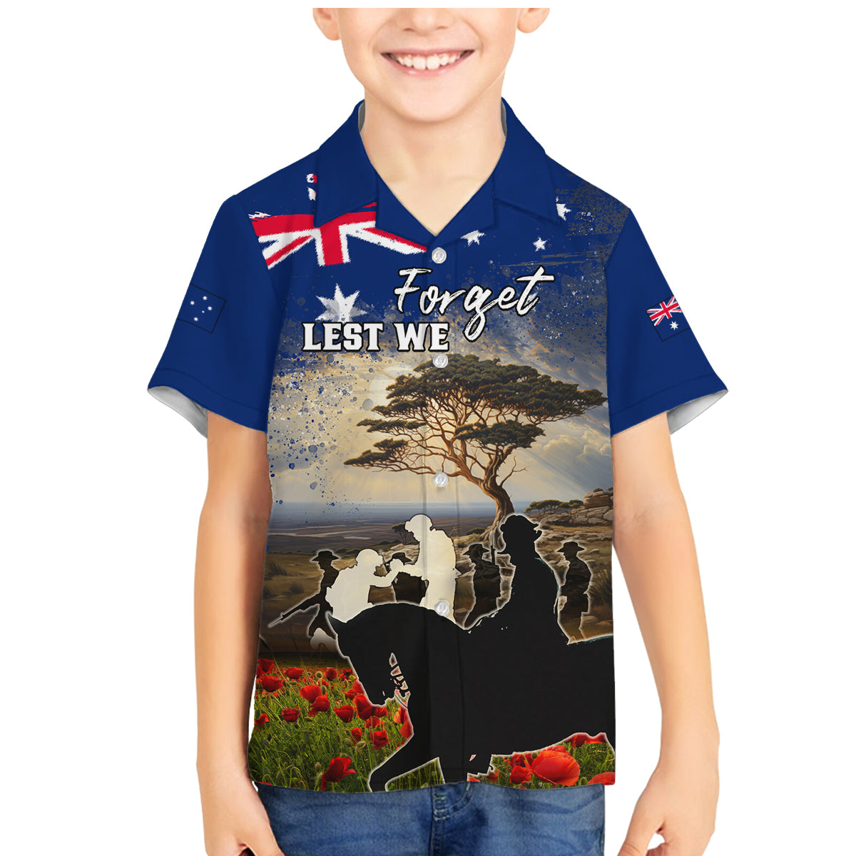 Australia ANZAC Day Family Matching Mermaid Dress and Hawaiian Shirt The Lonesome Pine