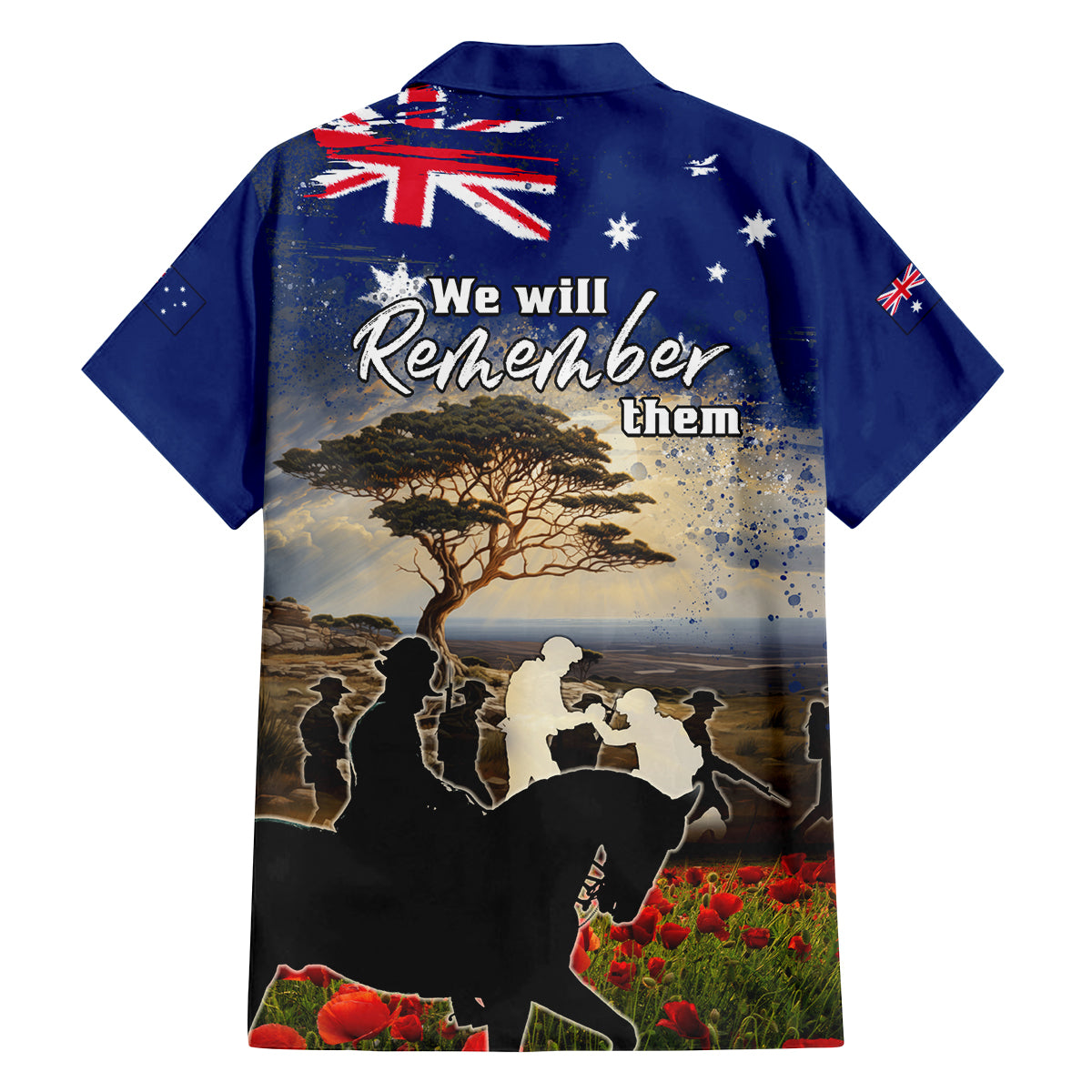 Australia ANZAC Day Family Matching Off Shoulder Maxi Dress and Hawaiian Shirt The Lonesome Pine