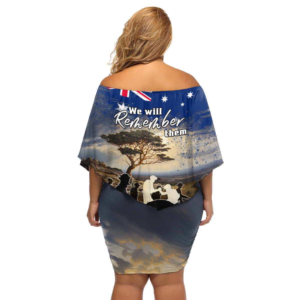 Australia ANZAC Day Family Matching Off Shoulder Short Dress and Hawaiian Shirt The Lonesome Pine