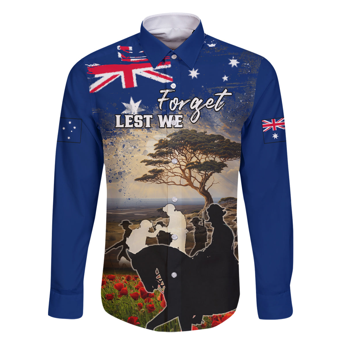 Australia ANZAC Day Family Matching Puletasi and Hawaiian Shirt The Lonesome Pine