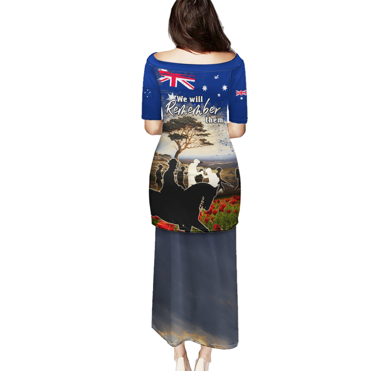 Australia ANZAC Day Family Matching Puletasi and Hawaiian Shirt The Lonesome Pine