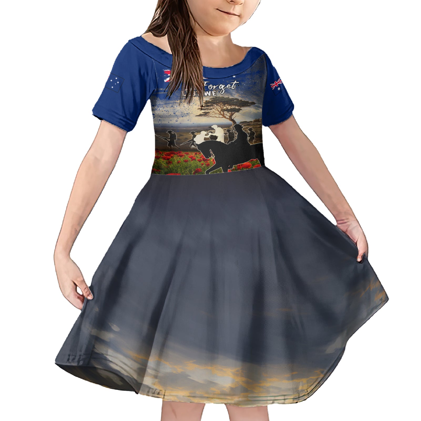 Australia ANZAC Day Family Matching Short Sleeve Bodycon Dress and Hawaiian Shirt The Lonesome Pine