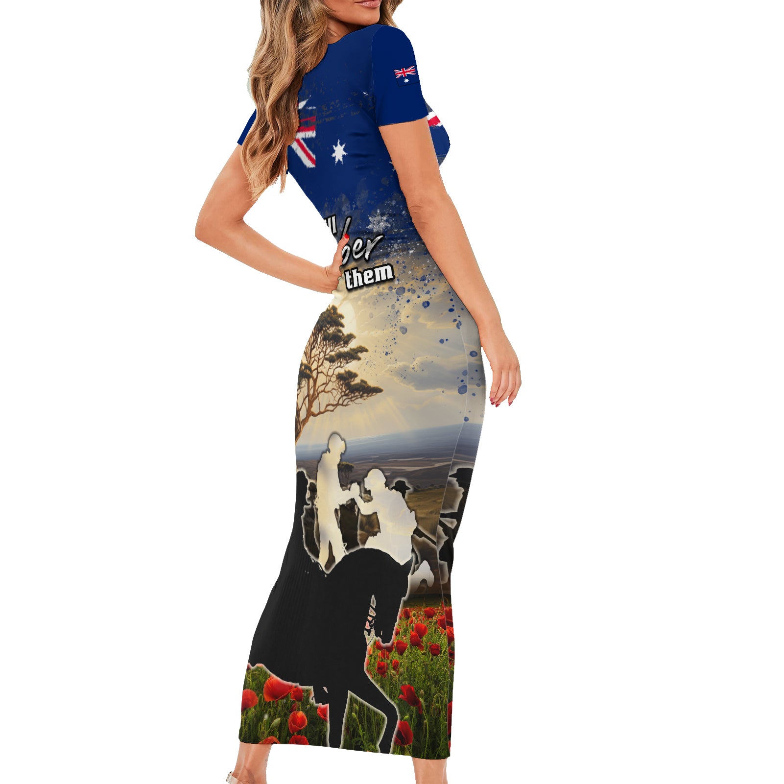 Australia ANZAC Day Family Matching Short Sleeve Bodycon Dress and Hawaiian Shirt The Lonesome Pine