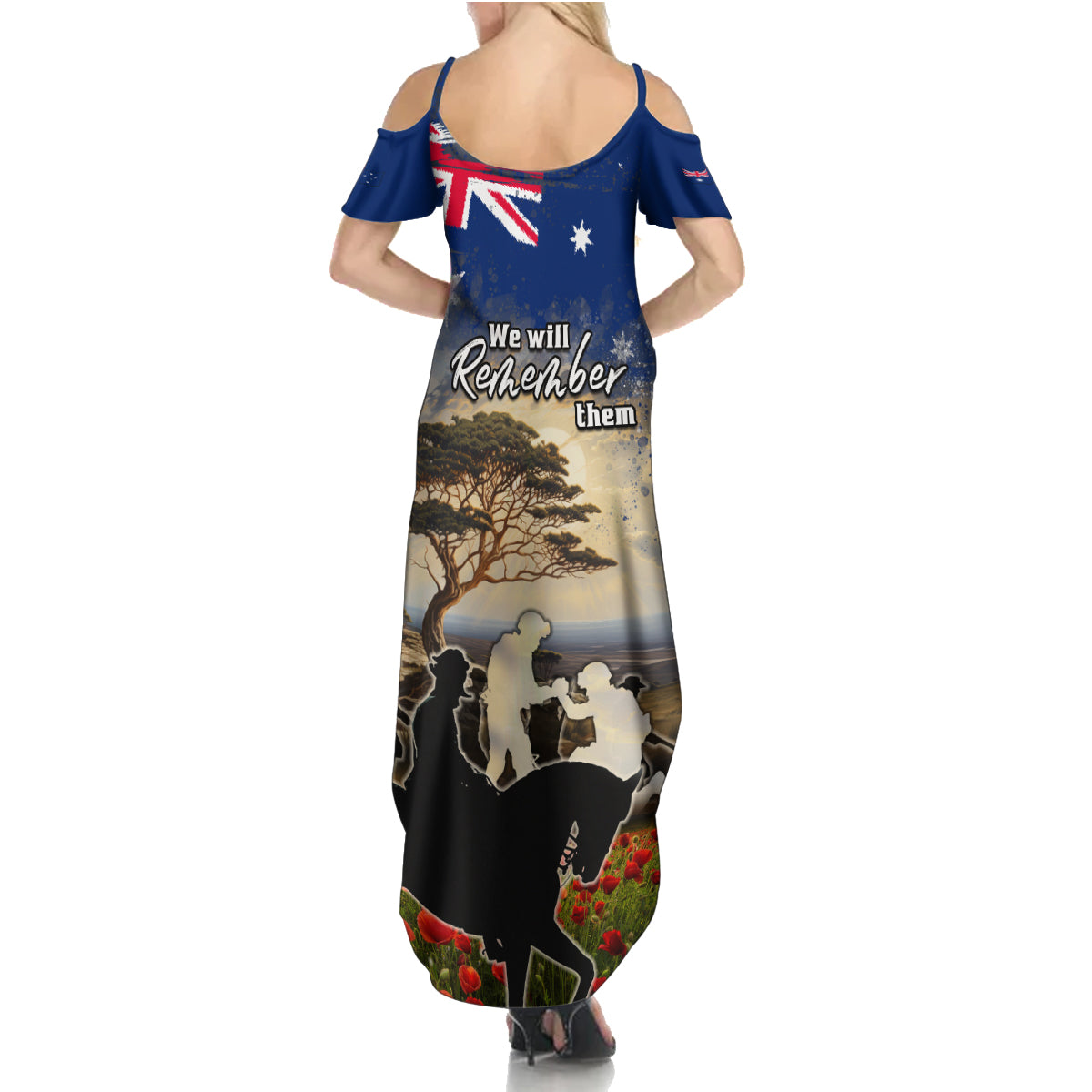 Australia ANZAC Day Family Matching Summer Maxi Dress and Hawaiian Shirt The Lonesome Pine