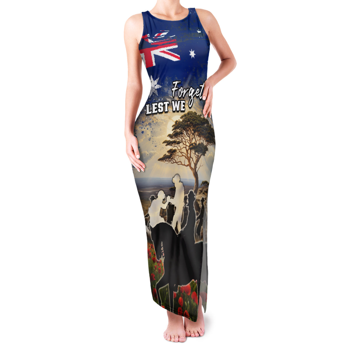 Australia ANZAC Day Family Matching Tank Maxi Dress and Hawaiian Shirt The Lonesome Pine