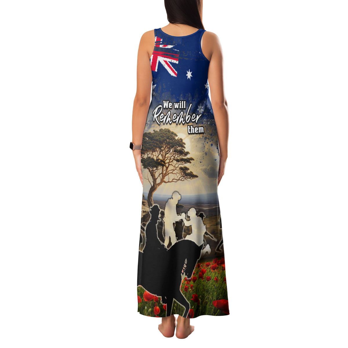 Australia ANZAC Day Family Matching Tank Maxi Dress and Hawaiian Shirt The Lonesome Pine