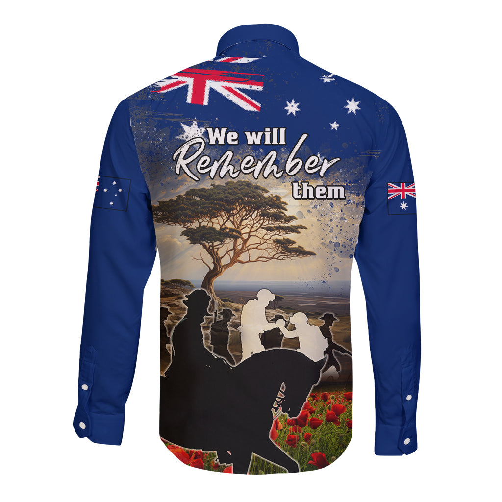Australia ANZAC Day Long Sleeve Button Shirt The Lonesome Pine LT05 - Vibe Hoodie Shop