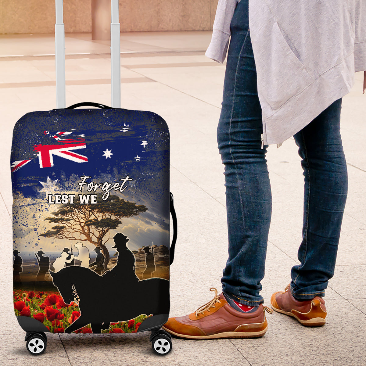 Australia ANZAC Day Luggage Cover The Lonesome Pine LT05 - Vibe Hoodie Shop