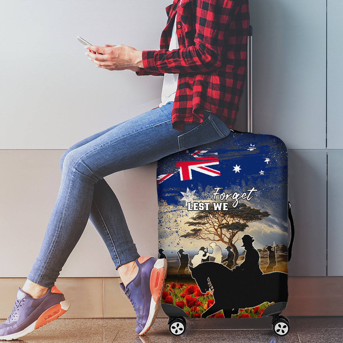 Australia ANZAC Day Luggage Cover The Lonesome Pine LT05 - Vibe Hoodie Shop