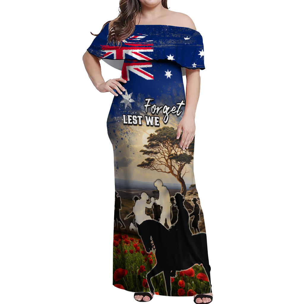 Australia ANZAC Day Off Shoulder Maxi Dress The Lonesome Pine