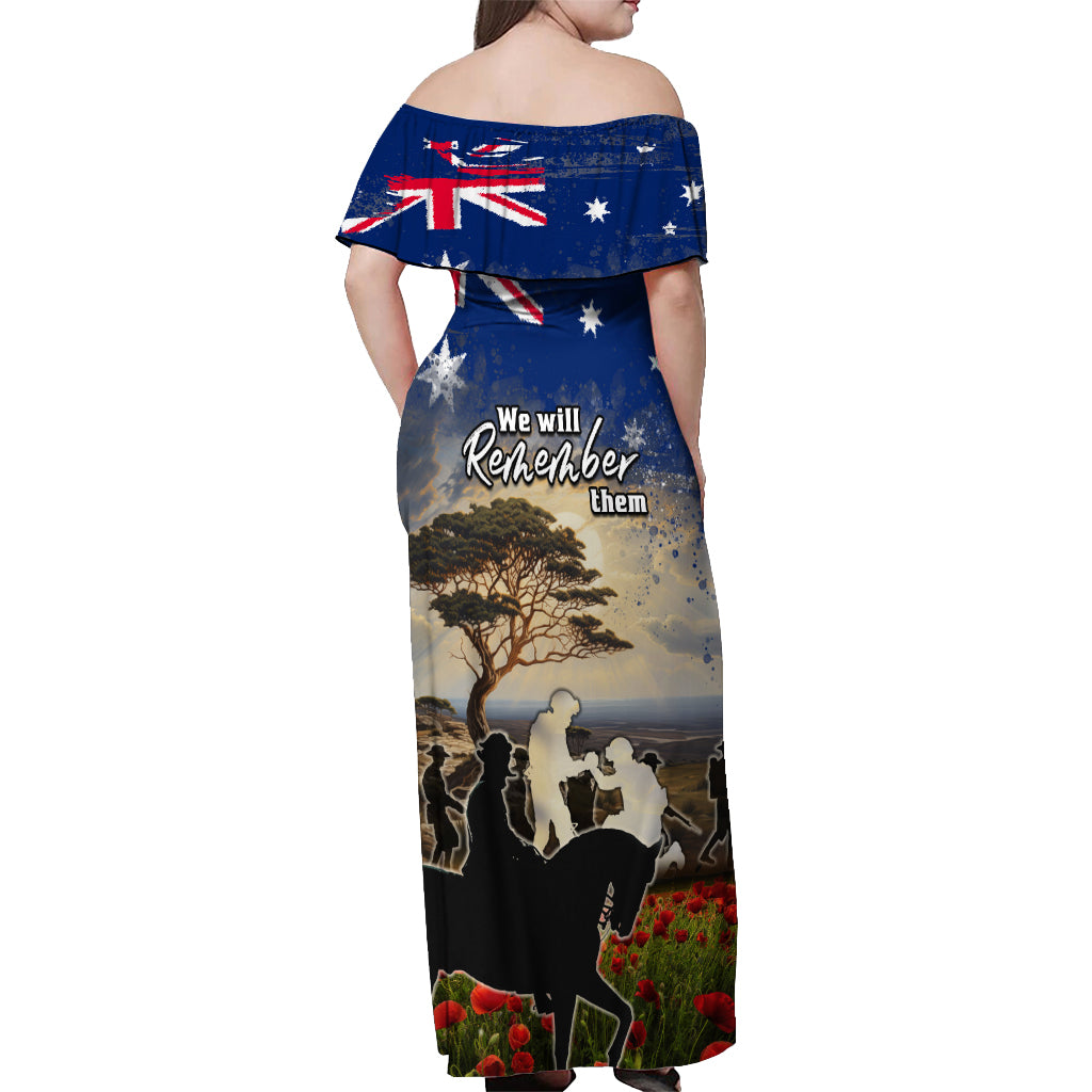 Australia ANZAC Day Off Shoulder Maxi Dress The Lonesome Pine