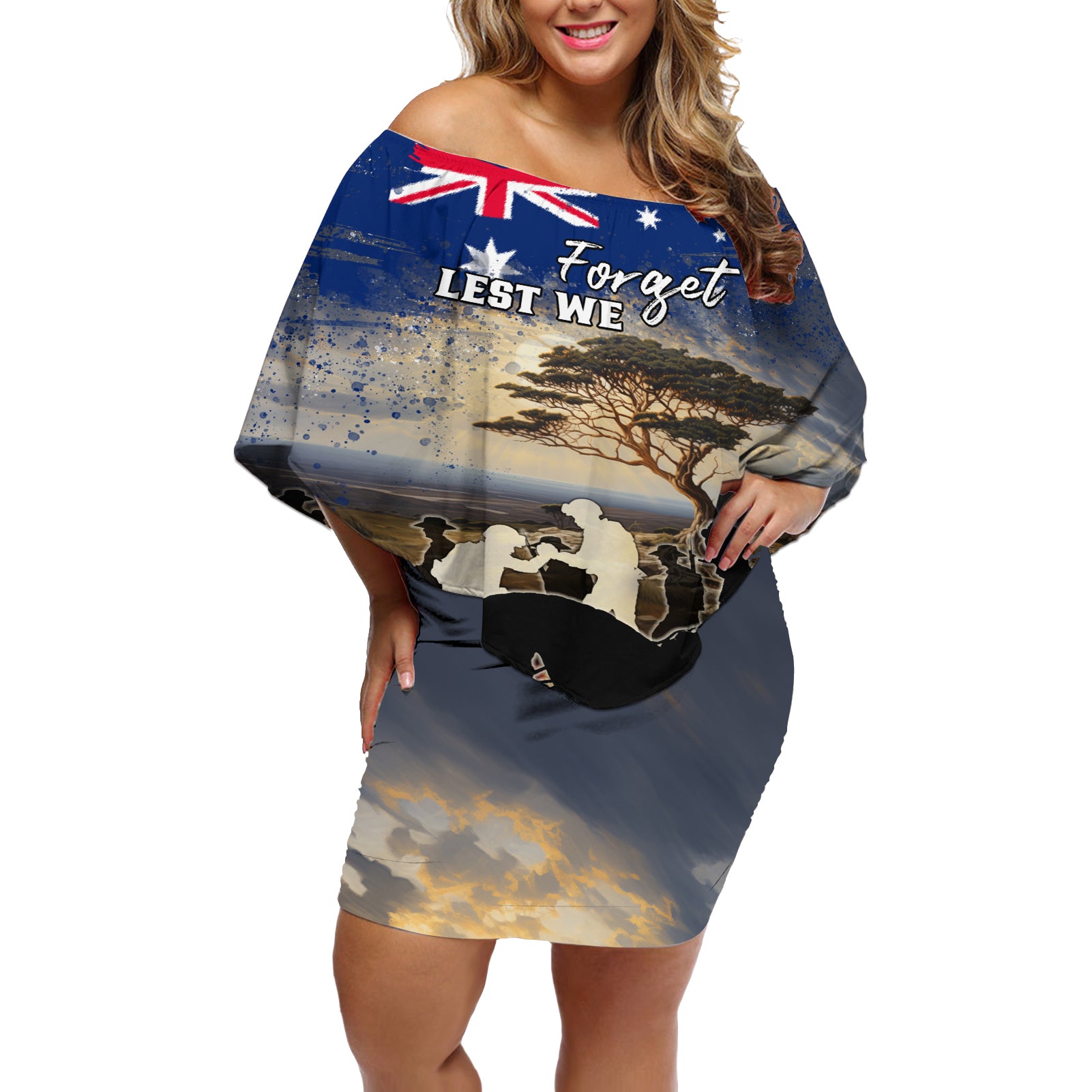 Australia ANZAC Day Off Shoulder Short Dress The Lonesome Pine