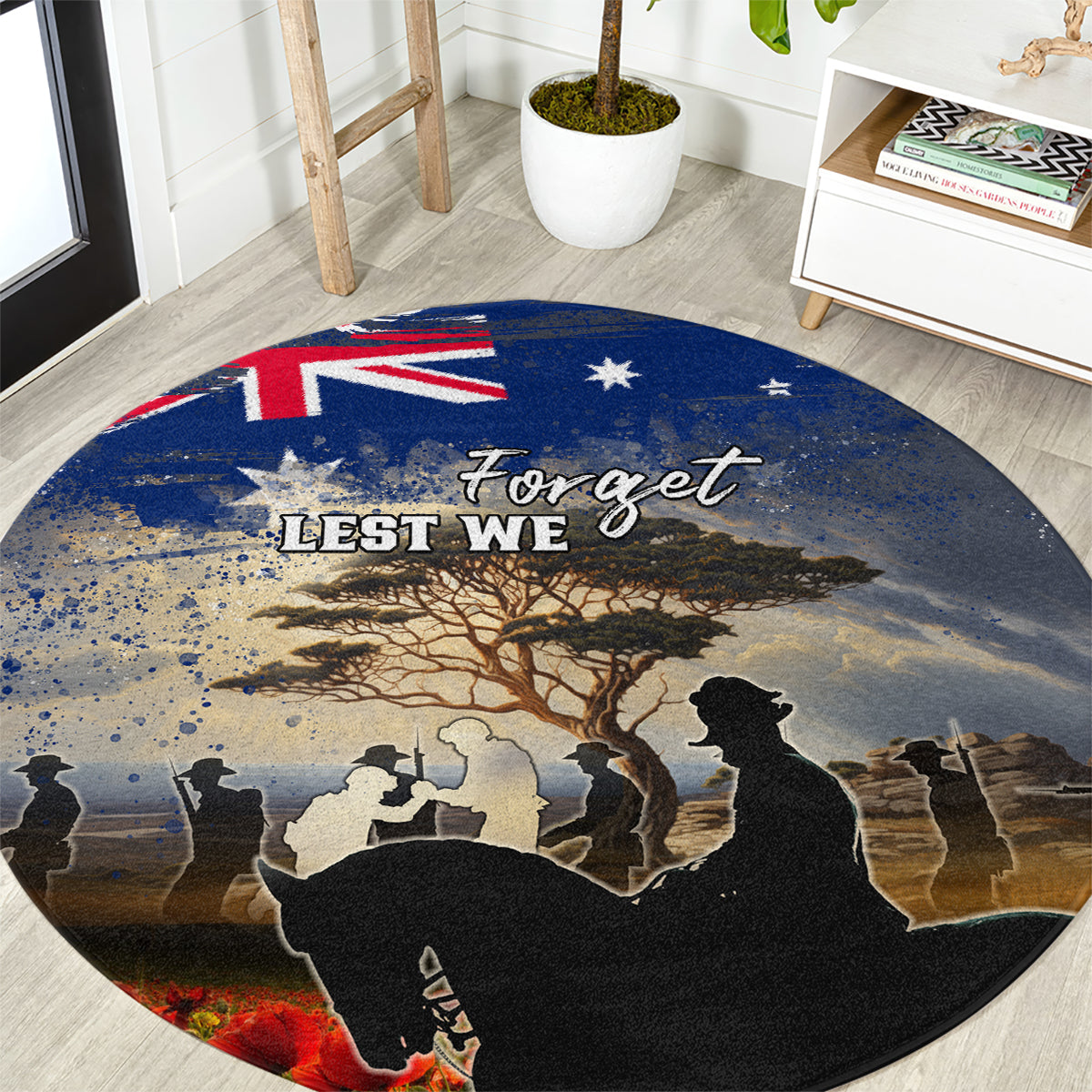 Australia ANZAC Day Round Carpet The Lonesome Pine