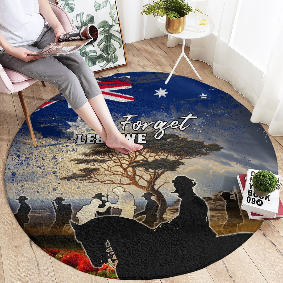 Australia ANZAC Day Round Carpet The Lonesome Pine