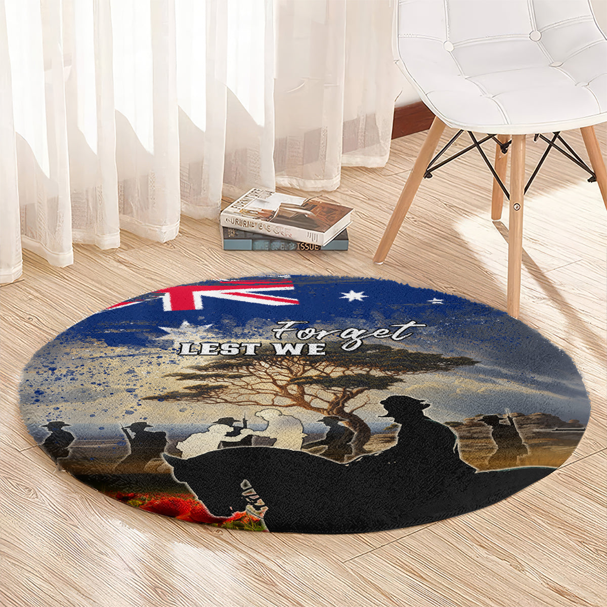 Australia ANZAC Day Round Carpet The Lonesome Pine