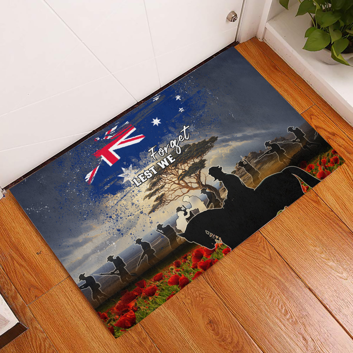 Australia ANZAC Day Rubber Doormat The Lonesome Pine