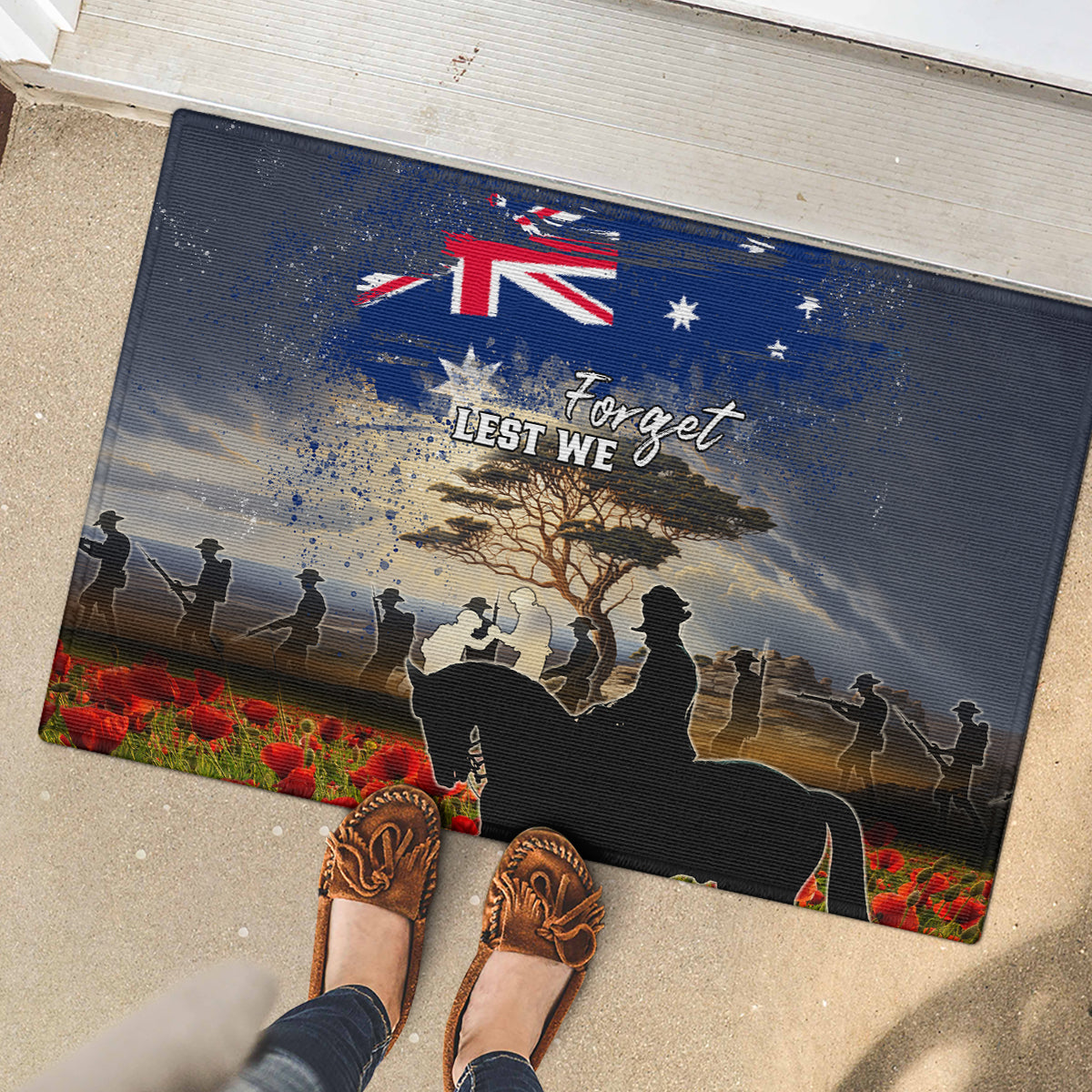 Australia ANZAC Day Rubber Doormat The Lonesome Pine
