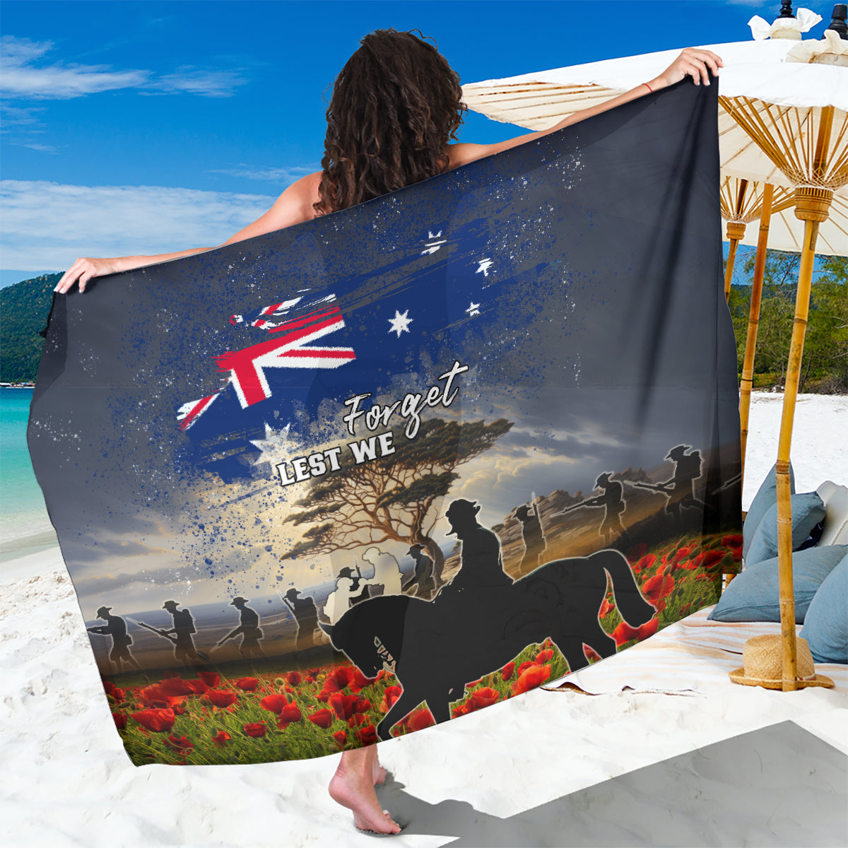 Australia ANZAC Day Sarong The Lonesome Pine LT05 - Vibe Hoodie Shop