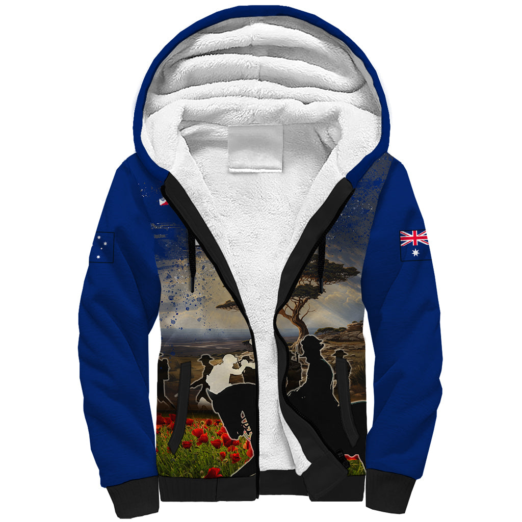 Australia ANZAC Day Sherpa Hoodie The Lonesome Pine LT05 - Vibe Hoodie Shop