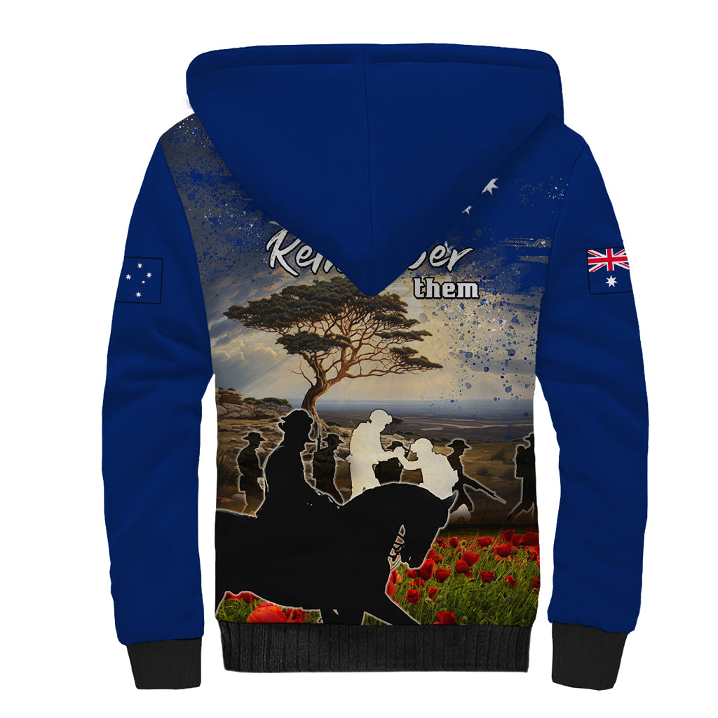 Australia ANZAC Day Sherpa Hoodie The Lonesome Pine LT05 - Vibe Hoodie Shop