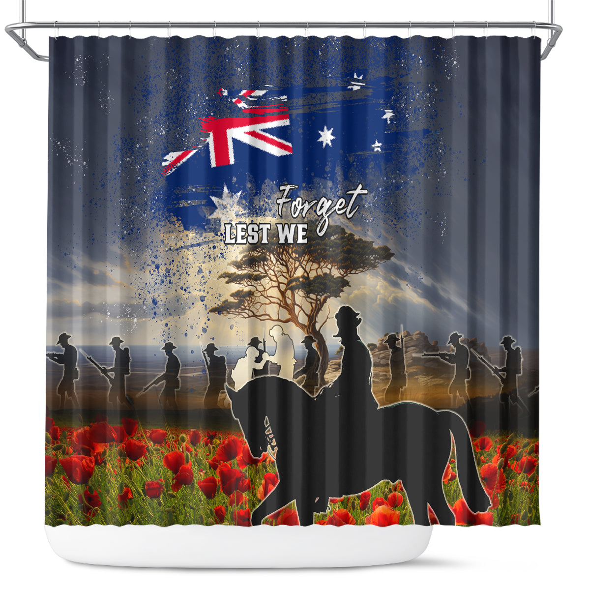 Australia ANZAC Day Shower Curtain The Lonesome Pine