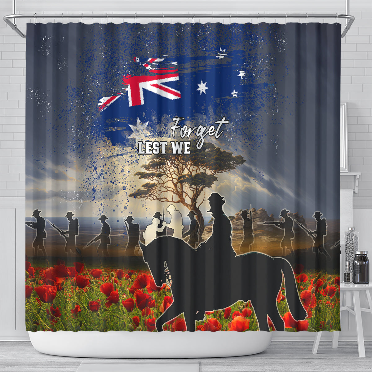 Australia ANZAC Day Shower Curtain The Lonesome Pine