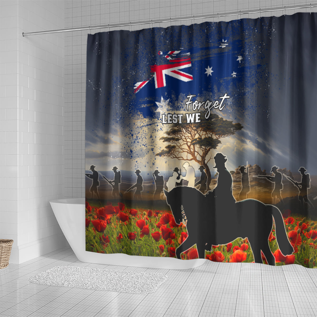 Australia ANZAC Day Shower Curtain The Lonesome Pine