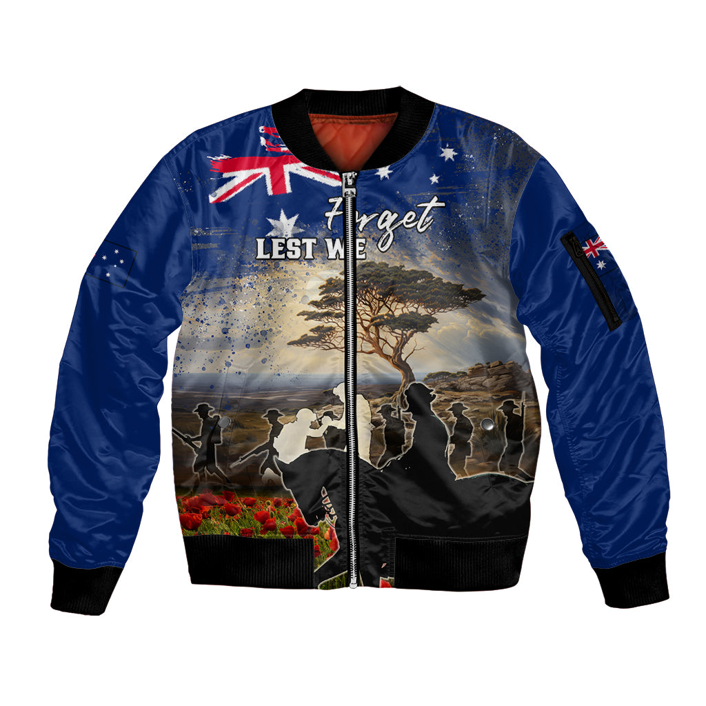 Australia ANZAC Day Sleeve Zip Bomber Jacket The Lonesome Pine