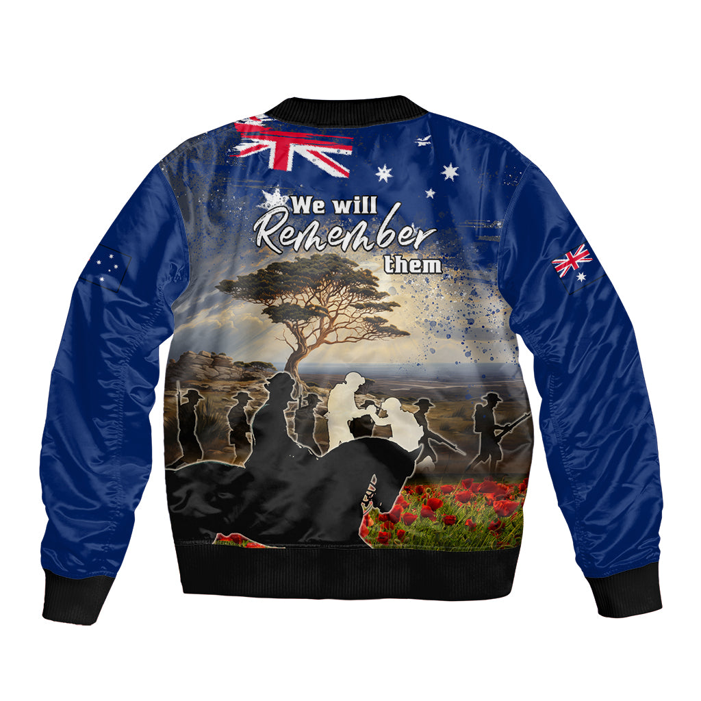 Australia ANZAC Day Sleeve Zip Bomber Jacket The Lonesome Pine