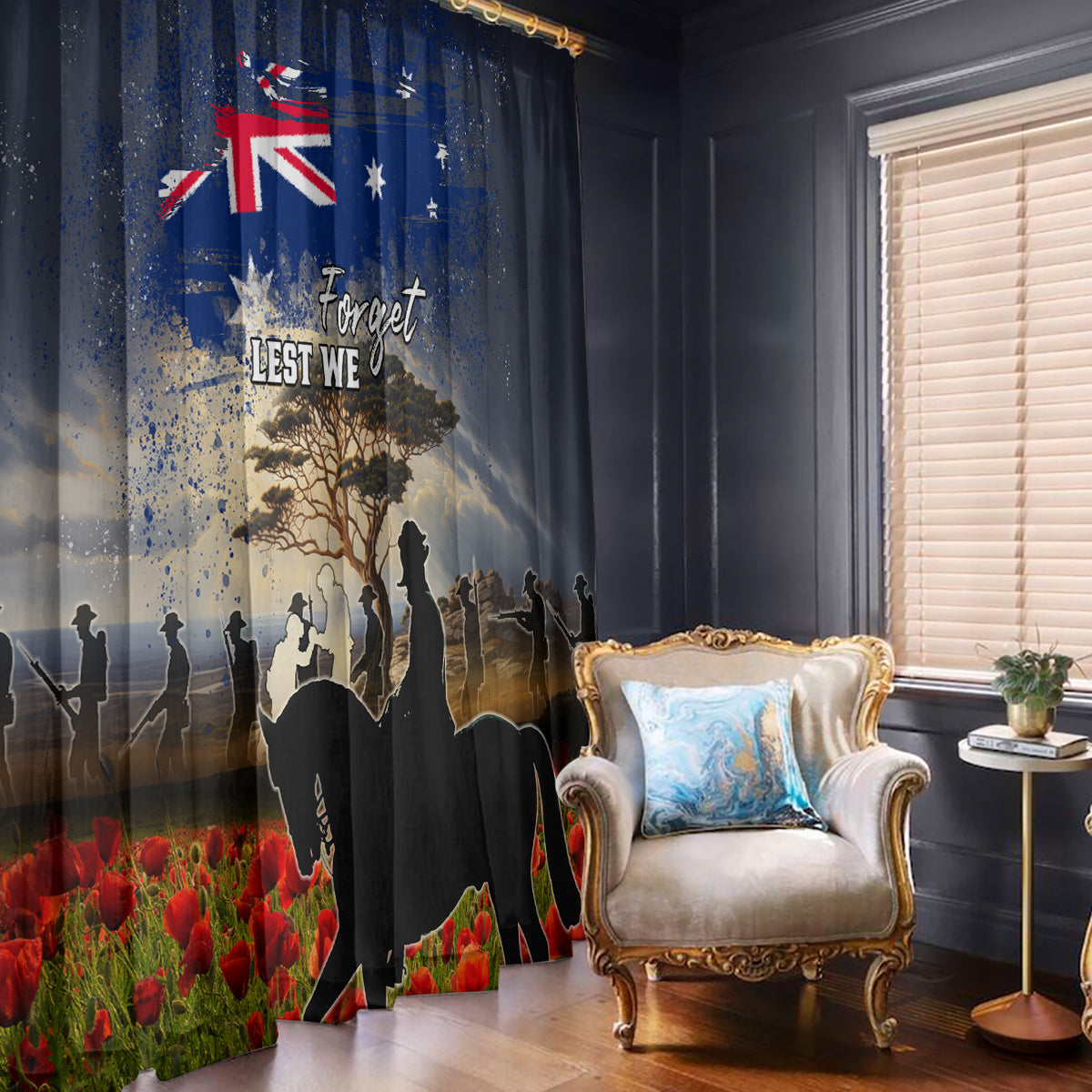 Australia ANZAC Day Window Curtain The Lonesome Pine